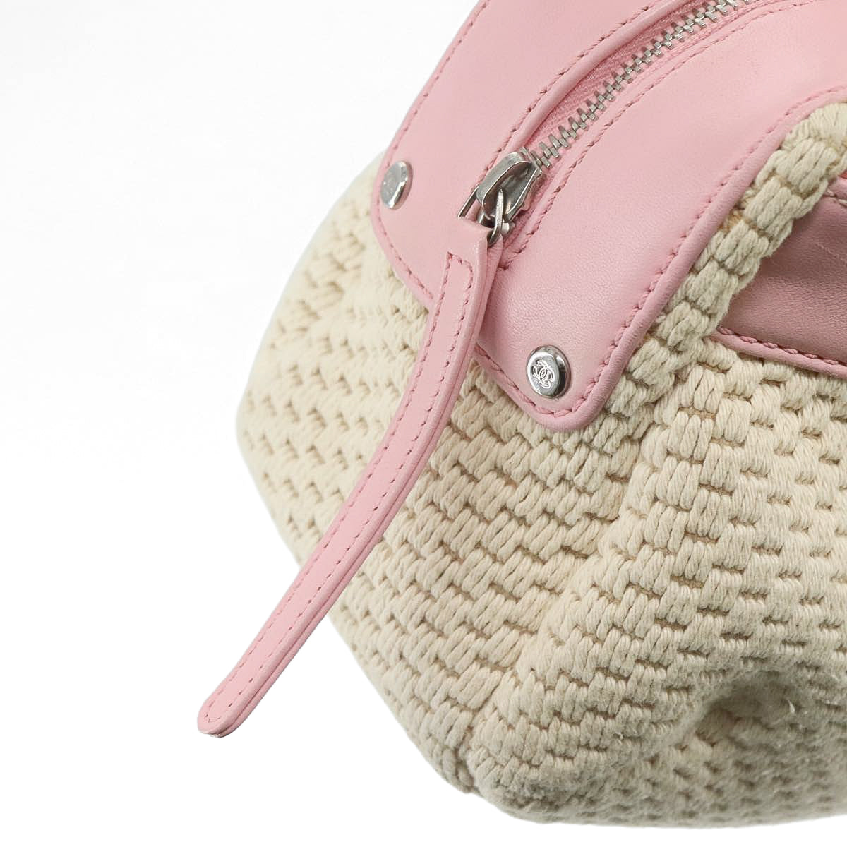 CHANEL Pink Leather & Woven Tote