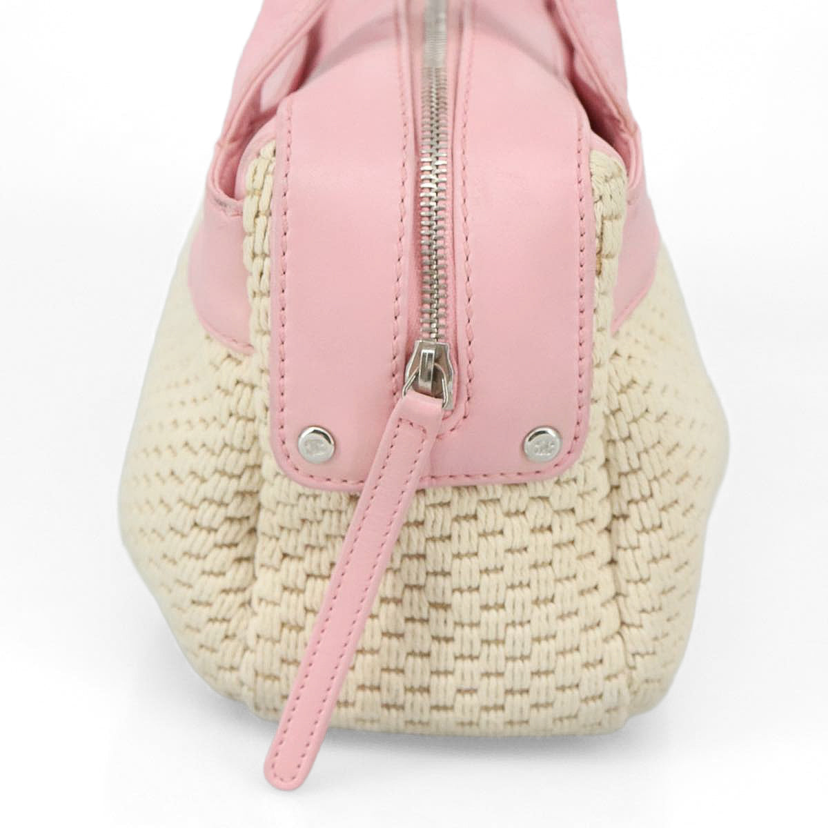 CHANEL Pink Leather & Woven Tote