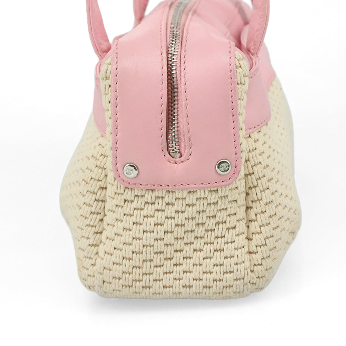 CHANEL Pink Leather & Woven Tote