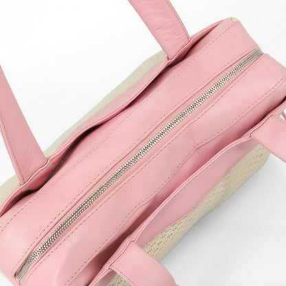 CHANEL Pink Leather & Woven Tote