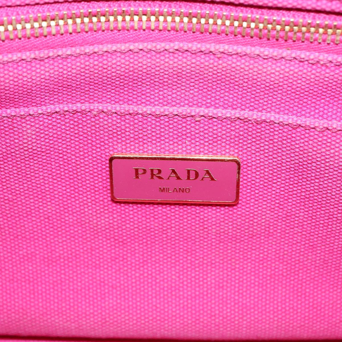 PRADA pink denim canapa tote