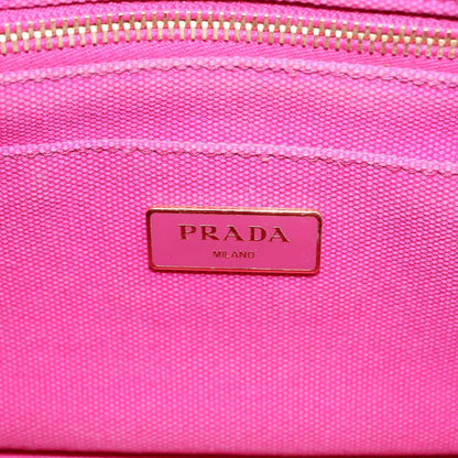PRADA pink denim canapa tote