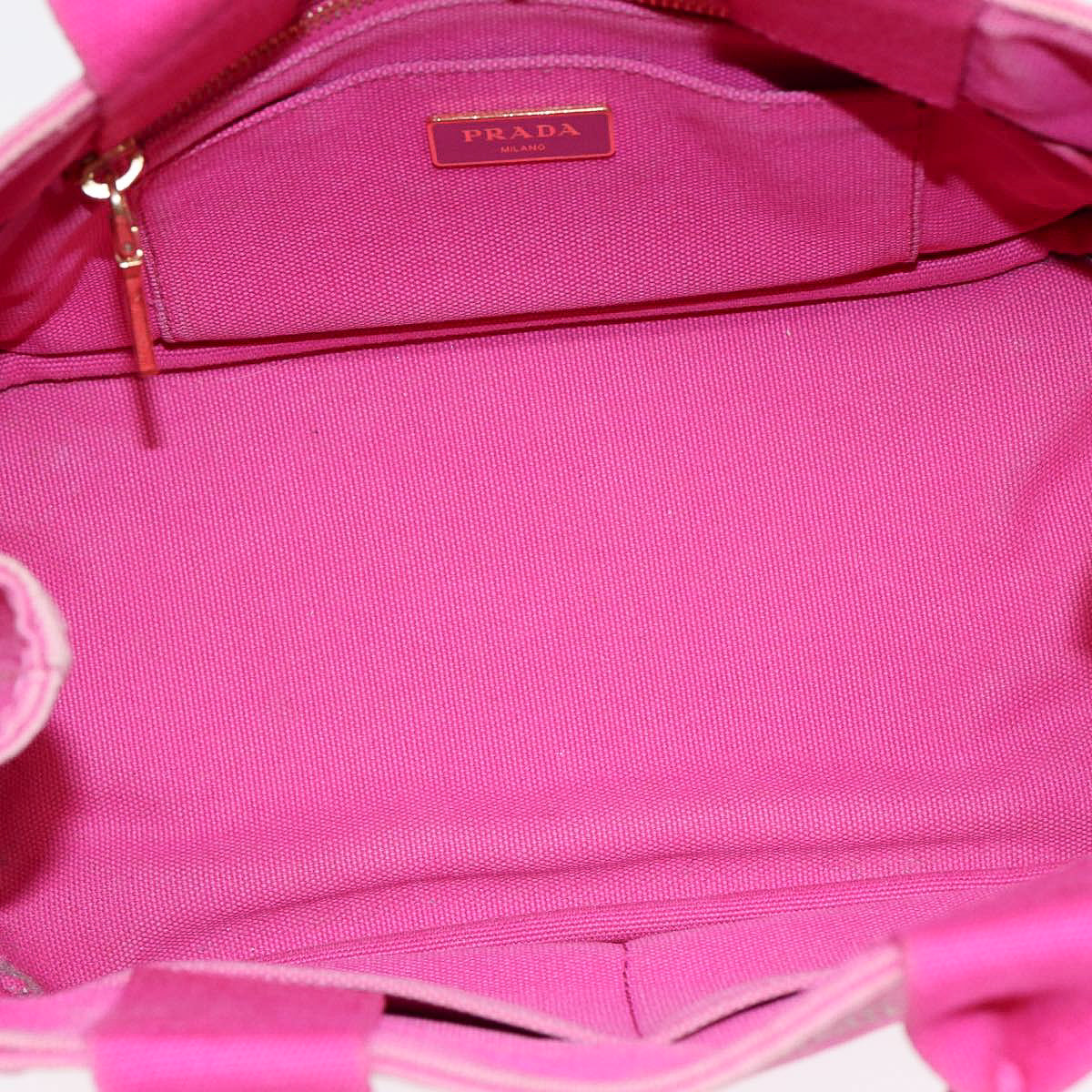 PRADA pink denim canapa tote