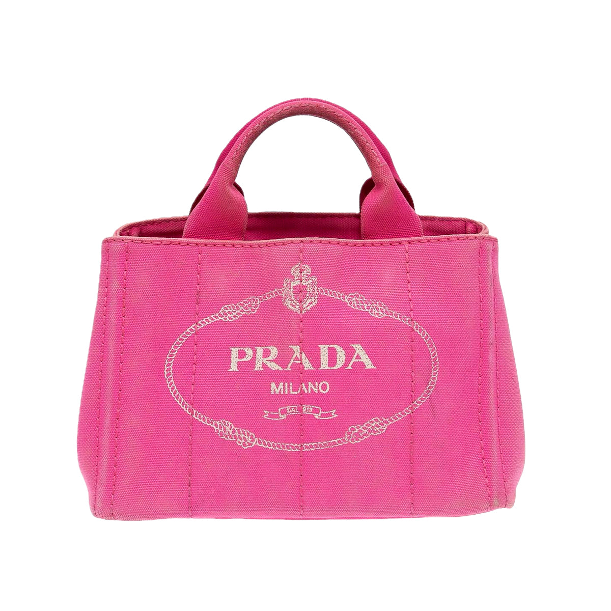 PRADA pink denim canapa tote