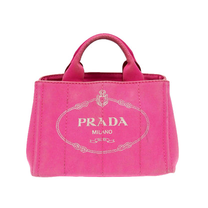 PRADA pink denim canapa tote