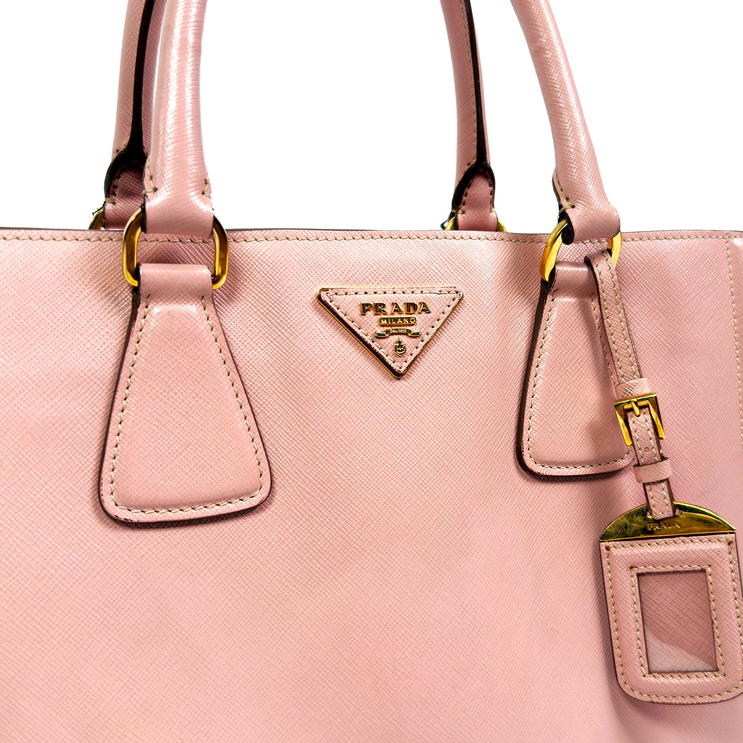 PRADA pink leather galleria handbag