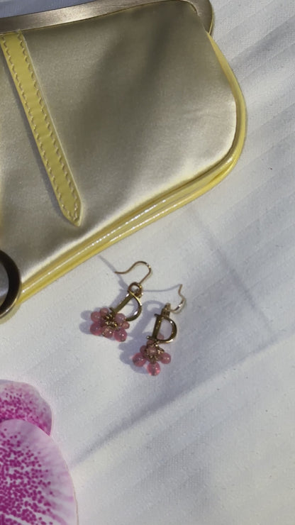 DIOR pink beaded earrings