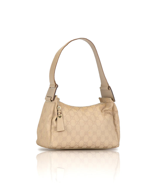 GUCCI beige monogram canvas shoulderbag