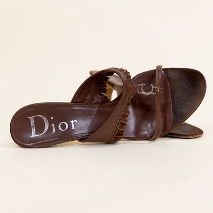 DIOR brown CD fringe heels sz. 39