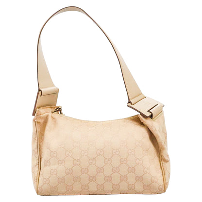 GUCCI beige monogram canvas shoulderbag