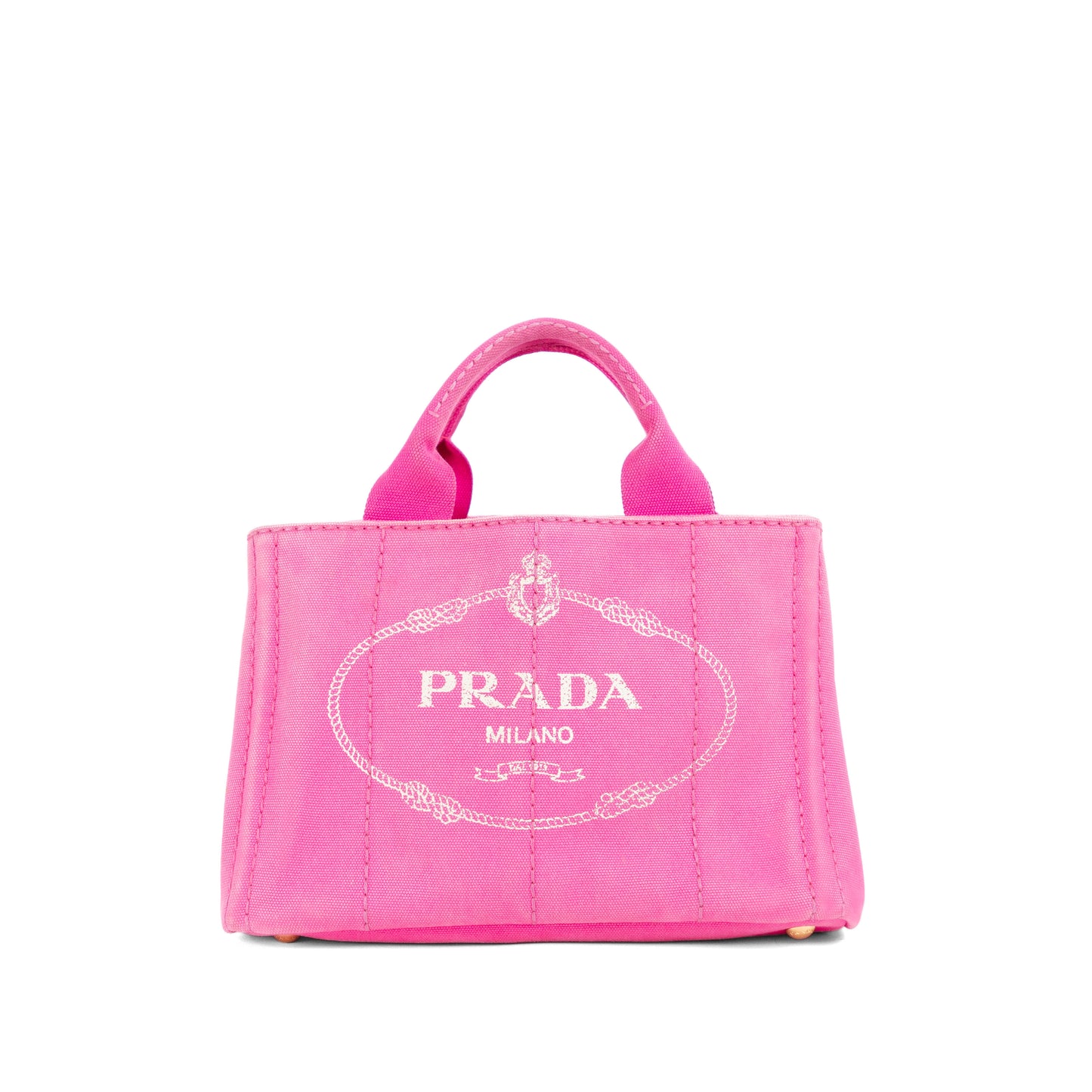 PRADA pink denim mini canapa tote