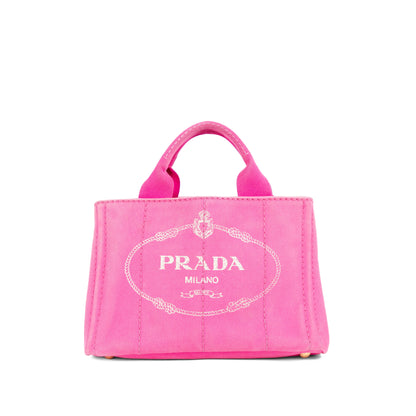 PRADA pink denim mini canapa tote