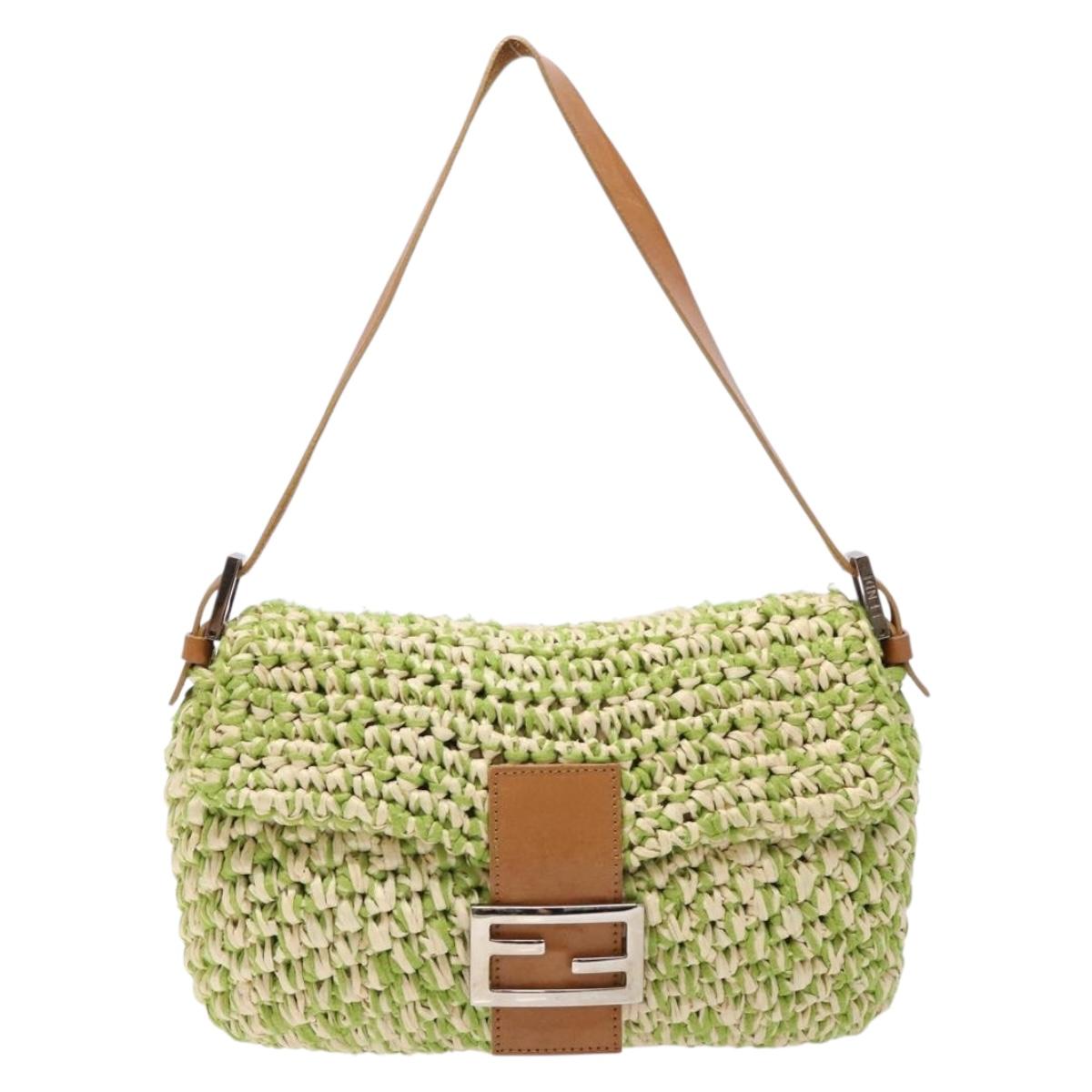 FENDI raffia woven baguette