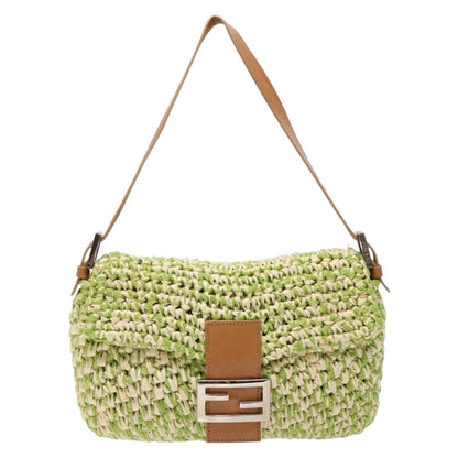 FENDI raffia woven baguette
