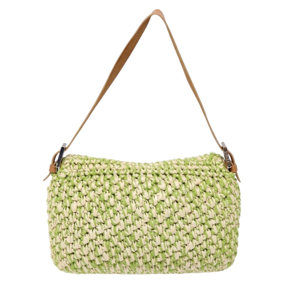 FENDI raffia woven baguette