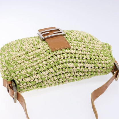 FENDI raffia woven baguette